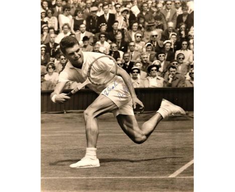 Tennis Herbert Flam 10x8 signed b/w photo. Herbert Flam (November 7, 1928 - November 25, 1980) was an American tennis player 