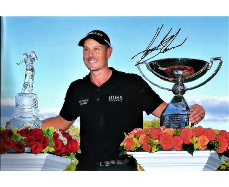 Golf Henrik Stenson 12x8 signed colour photo. Henrik Olof Stenson (born 5 April 1976) is a Swedish professional golfer who pl