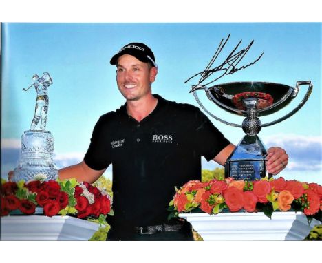 Golf Henrik Stenson 12x8 signed colour photo. Henrik Olof Stenson (born 5 April 1976) is a Swedish professional golfer who pl