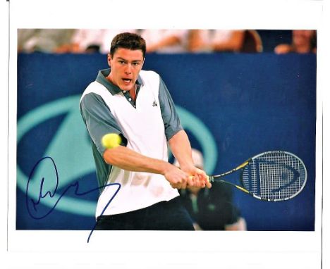 Tennis Marat Safin 10x8 signed colour photo. Marat Mubinovich Safin (born 27 January 1980) is a Russian politician and retire