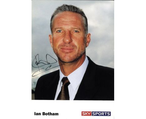 Cricket Sir Ian Botham signed 6x4 colour Sky sports promo card. Sir Ian Terence Botham, OBE (born 24 November 1955) is an Eng