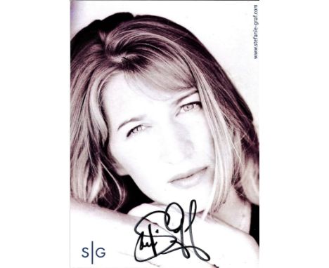 Tennis Steffi Graf 6x4 signed B/W promo card. German former professional tennis player. She was ranked world No. 1 and won 22