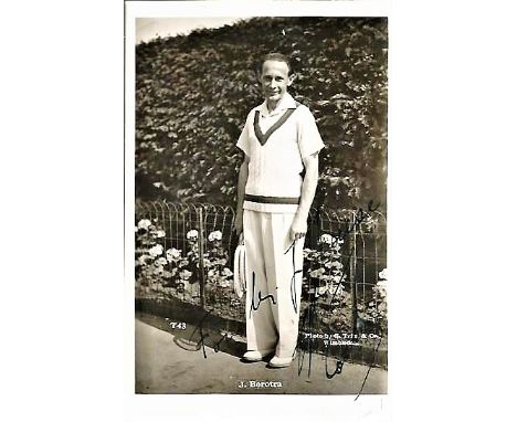 Tennis Jean Borotra 5x3 signed b/w photo. Jean Laurent Robert Borotra 13 August 1898 - 17 July 1994) was a French tennis cham