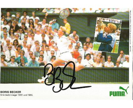 Tennis Boris Becker 8x6 signed colour Puma promo card. Boris Franz Becker (born 22 November 1967) is a German former world No