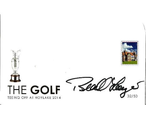 Golf Bernhard Langer signed Commemorative Hoylake 2014 open championship envelope (32/50). Bernhard Langer (born 27 August 19