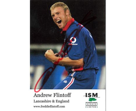 Cricket Andrew Freddie Flintoff 6x4 signed colour promo card. Andrew Freddie Flintoff MBE (born 6 December 1977) is a broadca