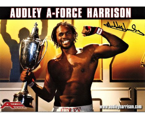 Boxing Audley A Force Harrison 4x6 signed colour promo card. Audley Hugh Harrison, MBE (born 26 October 1971) is a British fo