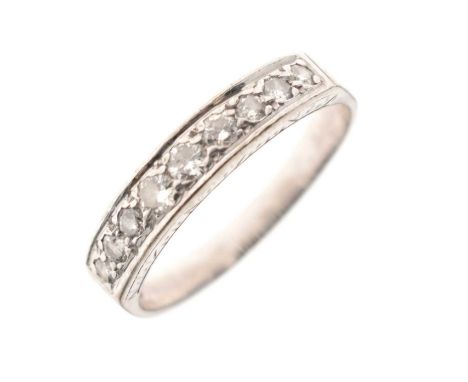 Diamond set half eternity ring, stamped '18ct', size L½ approx, 2.9g gross approx