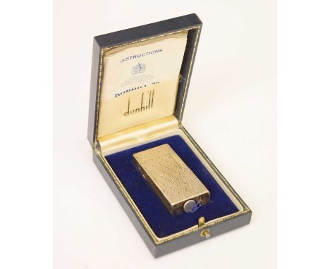 1970s silvered Dunhill lighter, cased
