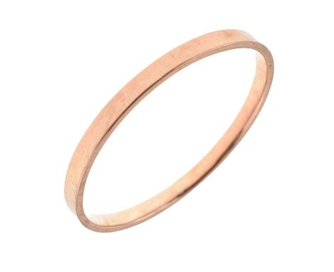 9ct rose gold hollow bangle, internal diameter 6.9cm approx, 9.5g approx