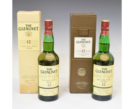 The Glenlivet Single Malt Scotch Whisky, aged 12 years, 2 bottles