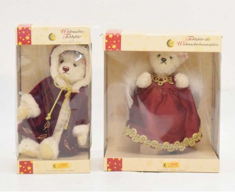 Steiff - Limited edition ‘Christmas Teddy Bear’ (037580), together with 'Teddy Bear Christmas Tree Topper' (037573), both wit