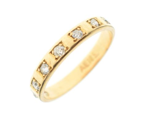 18ct gold half eternity ring set seven diamonds, size K approx, 2.4g gross approx