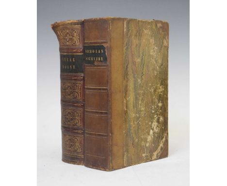 Two Dickens novels, the first editions in book form, including Bleak House (published by Bradbury and Evans, 1853) and Nichol