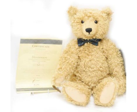 Steiff - Limited edition 'Henderson bear', made exclusively for Teddy Bears of Witney, 00508/2000, 55cm high, with certificat