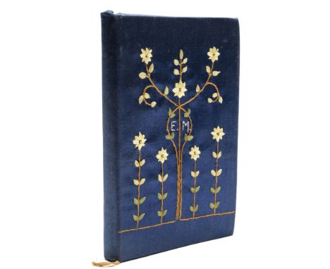 Embroidered binding.- Bhagavad-Gita: or The Lord's Song, translated by Lionel D. Barnett, frontispiece, title in red &amp; bl