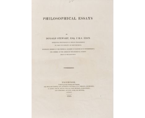 Stewart (Dugald) Philosophical Essays, first edition, half-title, errata bound-in, advertisement leaf at end, occasional spot