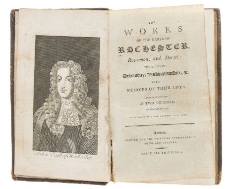 Rochester (John Wilmot, Earl of) and others. The Works...with Memoirs of their Lives, 2 vol. in 1, 2 engraved portrait fronti