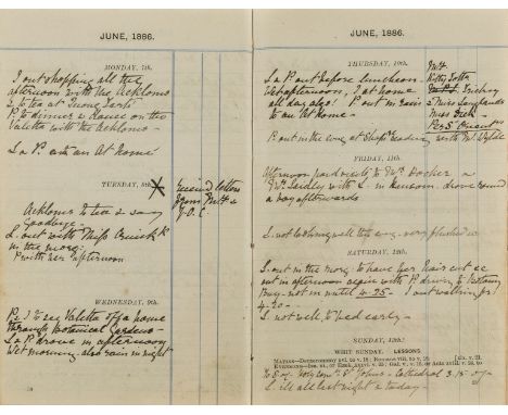 NO RESERVE Australia.- [Truell (Henrietta Montana Ogle, née Moore, of Ballyhenry, Ireland, and Bath, 1837-1926)] Diary, autog