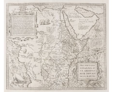 Africa.- Ortelius (Abraham) Presbiteri Iohannis, sive, Abissinorum Imperii Descriptio,  map of the central African kingdom of