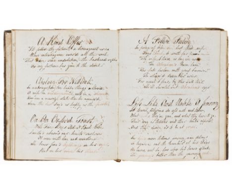 Poetry.- [Volume of poetry], manuscript, c. 220pp., slightly browned, ink signature of M.A. Dawson at end in a later hand, or