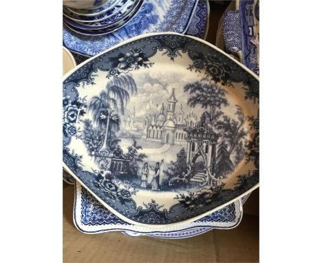 Blue and white, including Spode, Midwinter, Old Chelsea and Wedgwood