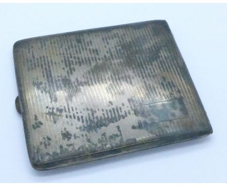 A silver cigarette case, 107g
