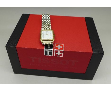 A Tissot Stylist wristwatch, on an associated bracelet strap, with a Tissot Sports watch box