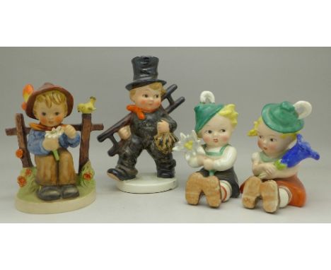 Four Goebel figures, two a/f; two in the style of Mabel Lucie Attwell