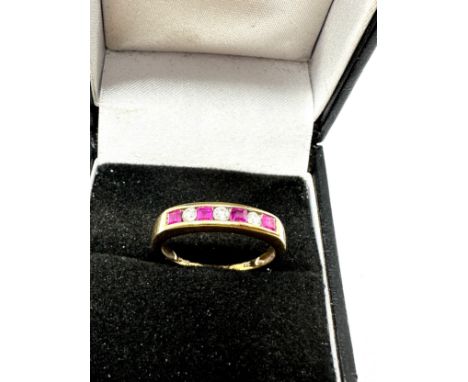 9ct gold diamond &amp; ruby ring (2.3g) 