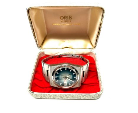 Vintage boxed gents oris star automatic wrist watch the watch is ticking 