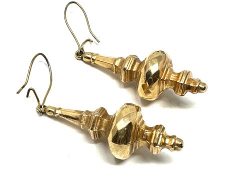 9ct yellow gold vintage drop earrings (2.3g) 