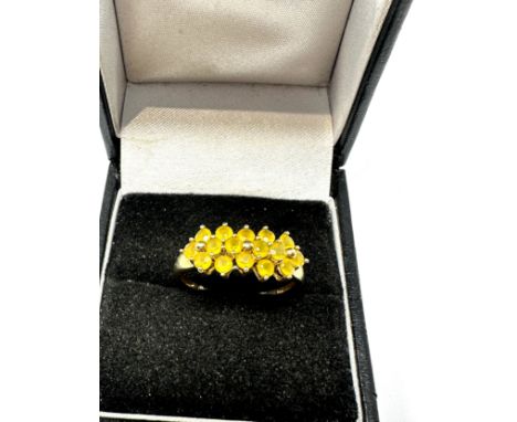 9ct gold yellow gemstone ring (2.2g) 