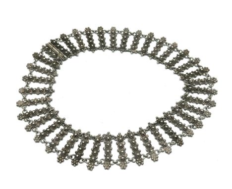 .925 Vintage filigree detail collar necklace (67g) 