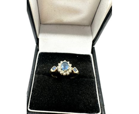 9ct gold diamond &amp; sapphire dress ring (2g) 