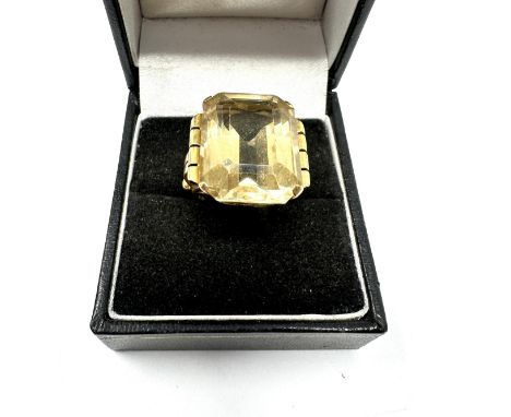 14ct  gold vintage citrine ornate ring (9.3g) 
