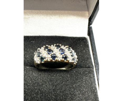 10ct gold diamond &amp; sapphire dress ring (3.2g) 