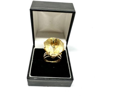 18ct gold vintage statement citrine ring (14.1g) 