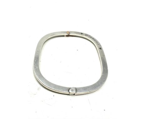 .925 Cariad Bangle With Gold Detailing By Cloggau (22g) 