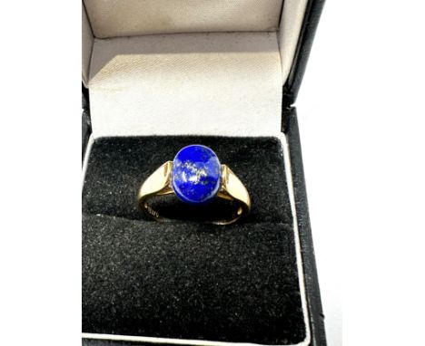 9ct gold lapis lazuli  ring (2.6g) 