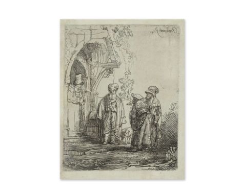REMBRANDT HARMENSZ VAN RIJN (1606-1669)Trois figures Orientales, 1641 (B118, NH190)Eau-forte sur papier vergéImpression tardi