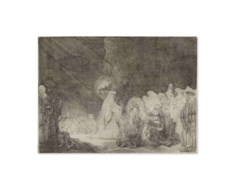 REMBRANDT HARMENSZ VAN RIJN (1606-1669)La Présentation au Temple, oblongue circa 1639 (B49, NH184)Eau-forte sur papier vergéI