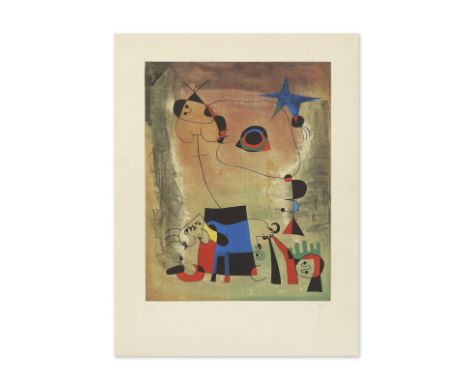 JOAN MIRÓ (1893-1983) D'aprèsLe Chien Bleu (M. 1714), circa 1960 (Maeght, 1714)Eau-forte et aquatinte en couleurs sur vélin B