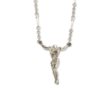 SALVADOR DALI (1904-1989)The Christ of Saint John of the Cross Collier en argent (800°/00) composé d'une longue chaînette a
