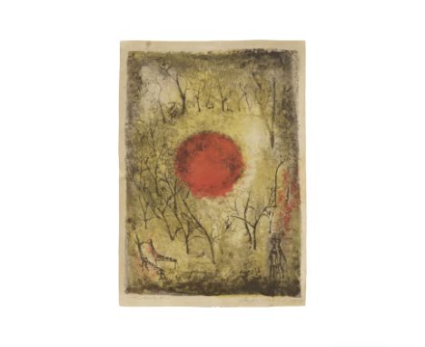 ZAO WOU KI (1920-2013)Soleil Rouge, 1950 (Agerup, 41)Lithographie en couleurs sur vélinSignée au crayon et justifiée 'Epreuve