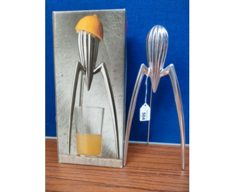 Retro Alessi space age design lemon squeezer with original box. 