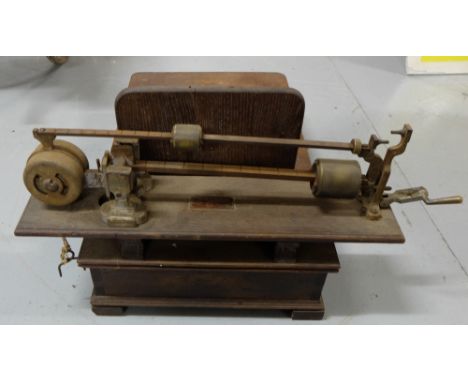 Antique (Jockeys) Weighing Scales, stamped, wooden base