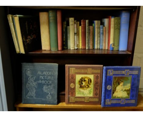 Shelf of Children’s Interest Books, most with illustrations (worn)
