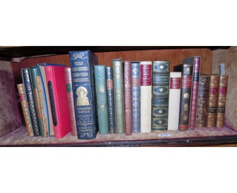 Shelf of antique books, literature on famous people, science etc
