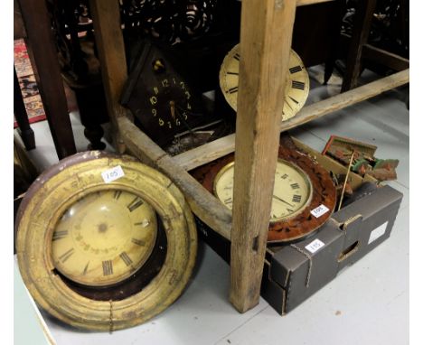 Large group of clock parts incl. cuckoo & mantle clocks etc